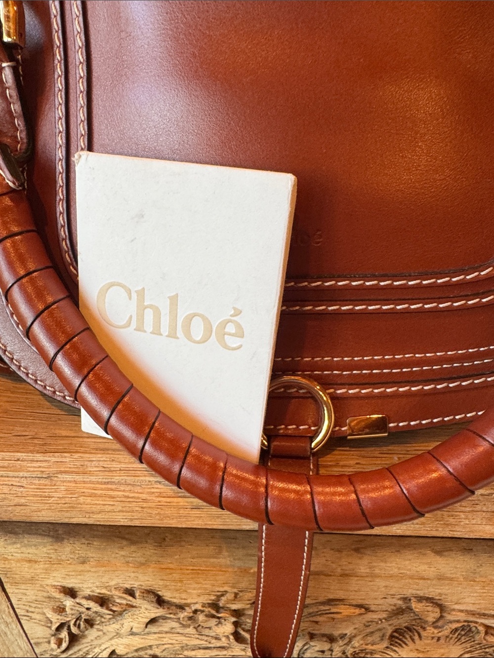 Marcie Small Leather Satchel in Brown - Picture 5 of 5